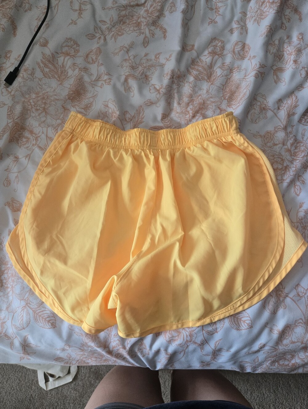 Nike Women's Light Yellow Athletic Running Shorts